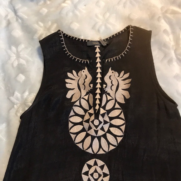 THML Black XS Embroidered V-Neck Sleeveless top - Picture 10 of 13